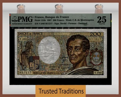 TT PK 155a 1981-86 FRANCE BANQUE de FRANCE 200 FRANCS PMG 25 VERY FINE - Image 1 of 2