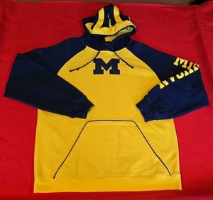 Michigan Wolverines Adidas Hoodie Yellow Blue “M” Logo College Football Size M - Picture 1 of 16