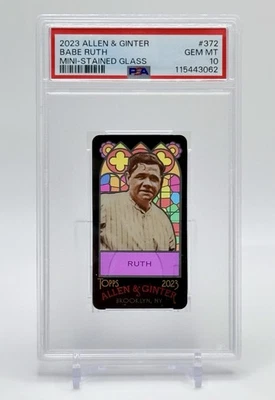 RARO 2023 Topps Allen & Ginter #372 BABE RUTH vitral mini/25 PSA 10 GEMA Foto 1 de 4