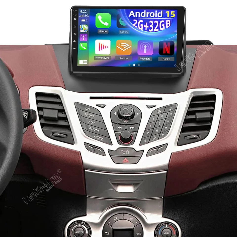 Para Ford Fiesta 2009-2014 Android 15 Apple Carplay Coche Estéreo Radio GPS Navegación WIFI Foto 1 de 4