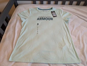 Camiseta deportiva Under Armour Heat Gear verde menta XL nueva con etiquetas - Imagen 1 de 10