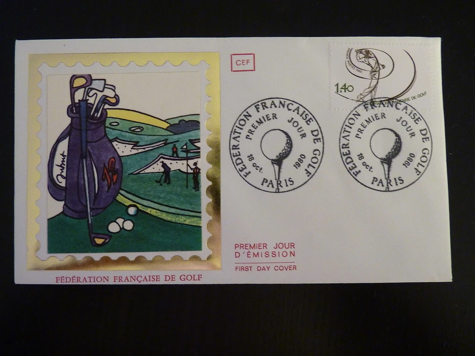 France Premier Day FDC Yvert 2105 The Golf Cart 1,40F Paris - Image 1 of 1