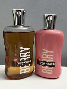 Rare New Bath & Body Works Signature Vanillas BERRY Shower Gel & Body Lotion