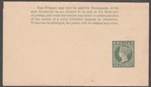 MALTA QV POSTAL STATIONERY ½d. NEWSPAPER WRAPPER UNUSED (ID:379/D62674) - Picture 1 of 1