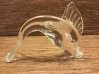 Vintage Murano Hand Blown Clear 1950's Glass Sail Fish 