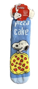 SNOOPY Peanuts PIZZA CAKE Sherpa Lined Socks Non-Slip One Size Soft Warm NWT - Picture 1 of 5