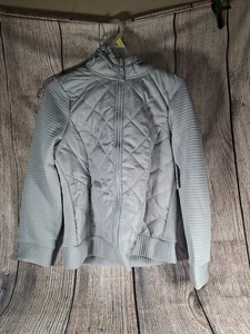 Womens Large (12/14) Time And Tru Gray Hooded Coat Brand New - Picture 1 of 7