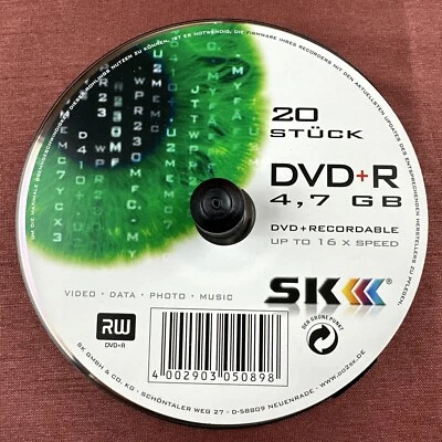 SK DVD+R, 16 x 4,7 GB/120 min, 20 Stück - Bild 1 von 2