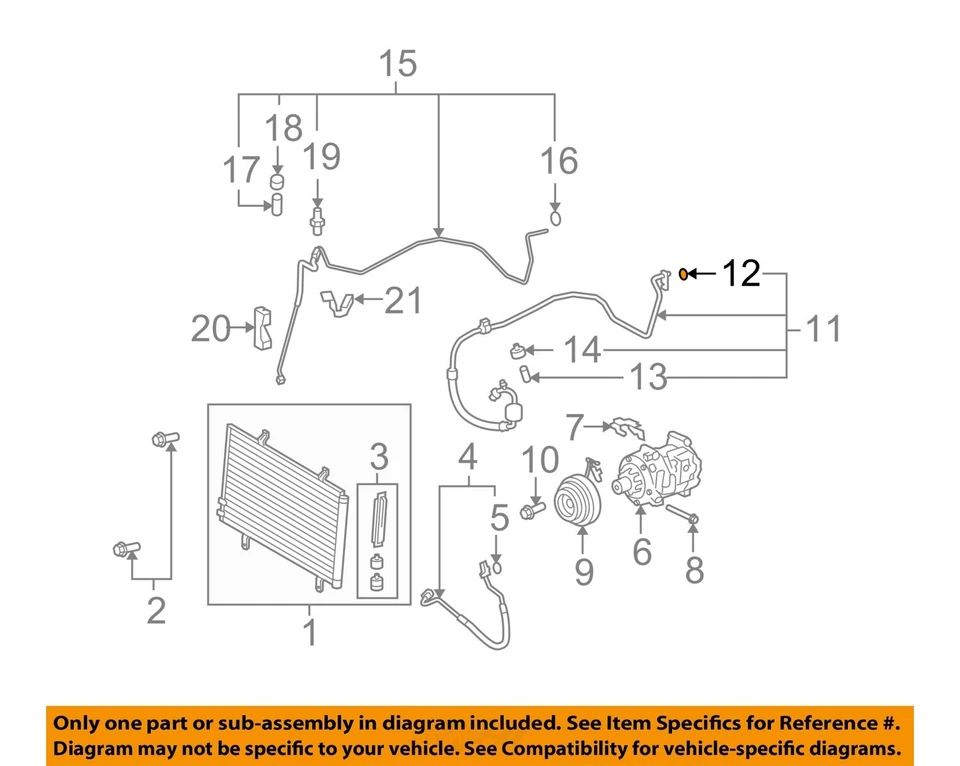 Sello de manguera de succión de línea condensador/compresor de aire acondicionado Toyota OEM 9006814010 Foto 1 de 2