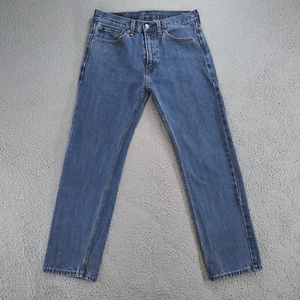 Levi's 505 Jeans Men 32x30 Blue Denim Dark Wash Comfort Straight Leg Mid Rise - Picture 1 of 21