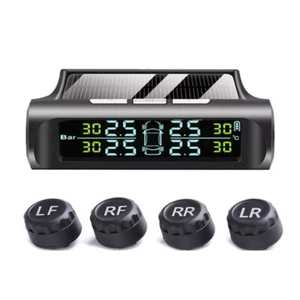 Tire Pressure Monitoring Systems TPMS 4 External Sensors Wireless Solar Power - Picture 1 of 10