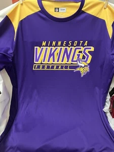 NWOT NFL Team Apparel Minnesota Vikings Short Sleeve Polyester T Shirt Men’s Lrg - Picture 1 of 5