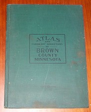 Vintage 1914 Brown County Minnesota Atlas & Farmers Directory Township Plat Maps