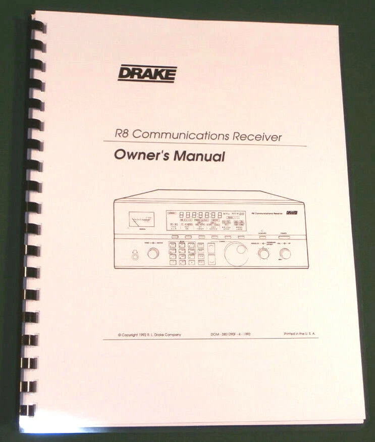 Drake R8 Instruction Manual - Premium Card Stock & Protective Covers! - Image 1 of 1