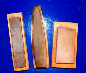 Lot of Three Vintage or Antique Unbranded Barber Shop Razor Hones - Picture 1 of 6