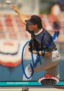 RICH GARCES SIGNED AUTO'D 1991 TOPPS STADIUM CLUB CARD 370 RED SOX TWINS MARLINS - Bild 1 von 3