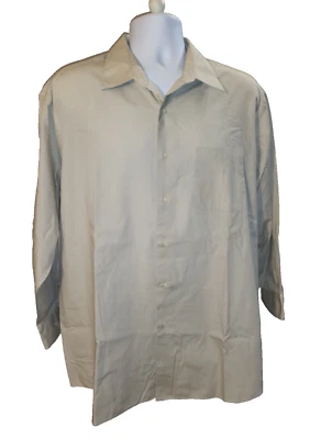 Camisa masculina de bolso manga longa Georgio Brutini XL com botões formal bronzeada Collezione - Imagem 1 de 4