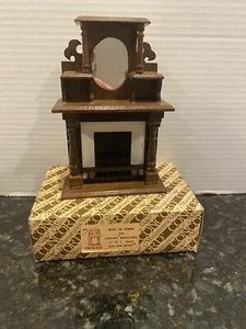 Concord Miniatures Vintage Dollhouse Fireplace w/Mantle and Mirror - Picture 1 of 9