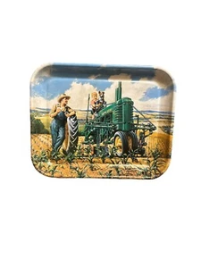 John Deere Lunch Time Metal Serving Tray Model B Tractor 1997 Walter Hinton - Picture 1 of 13
