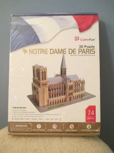 Notre Dame De Paris 3D Puzzle 74 Pieces World Architecture, by Cubic Fun - Picture 1 of 8