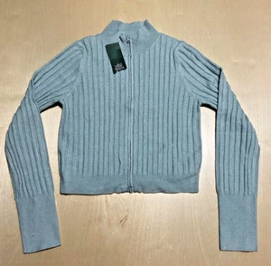 Suéter Wild Fable Para Mujer Medio Verde Top Corto Suéter Cárdigan Cremallera - Imagen 1 de 8