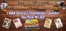 1984 DONRUSS GRAND CHAMPIONS BASEBALL - JUMBO - YOU PICK #1 - #60 NMMT