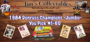 1984 DONRUSS GRAND CHAMPIONS BASEBALL - JUMBO - YOU PICK #1 - #60 NMMT