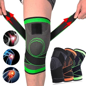 Knee Sleeve Compression Brace Support Gym for Sport Joint Pain Arthritis Relief - Picture 1 of 19
