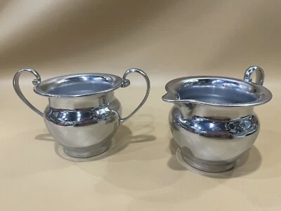 Juego de crema y azúcar de plata Farberware Brooklyn NY de colección Foto 1 de 4