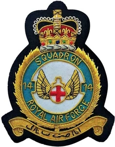 No. 14 Squadron Royal Air Force GOLD WIRED Patch Badge - MOD LICENSED - Picture 1 of 6