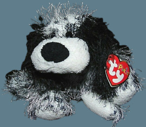Ty Punkies Polka Dot Dog Plush 9" Tag Puppy Black White  