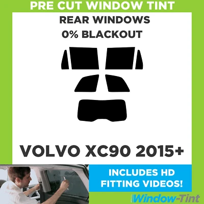 For Volvo XC90 2015+ Pre Cut Window Tint Rear 0% Blackout Film - Image 1 of 4