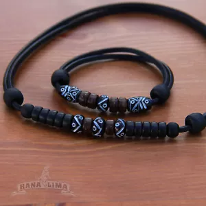 Schmuckset Lederkette Surferkette Surferarmband Lederarmband Armband Surfschmuck - Bild 1 von 5