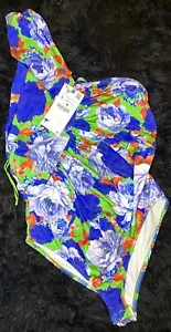 Zara Bademode asymmetrisch Blumen, L - Bild 1 von 2