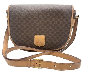 Authentic Celine Macadam PVC x Leather Brown Shoulder Bag NS040957 - Picture 1 of 20