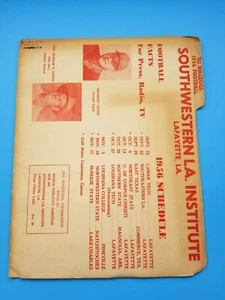 SOUTHWESTERN LOUISIANA USL RAGIN CAJUNS - COLLEGE FOOTBALL MEDIA GUIDE - 1956 - Picture 1 of 5