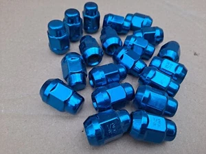 20* 1/2-20 Standard Bulge Acorn Lug Nuts - BLUE*Trailer Wheel Camper - Picture 1 of 2