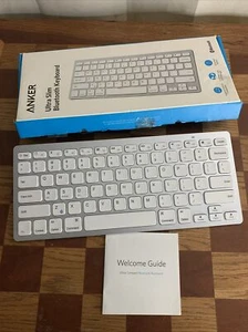 Anker A7726 White Ultra Slim Wireless Bluetooth Keyboard Apple Android PC Used - Picture 1 of 22