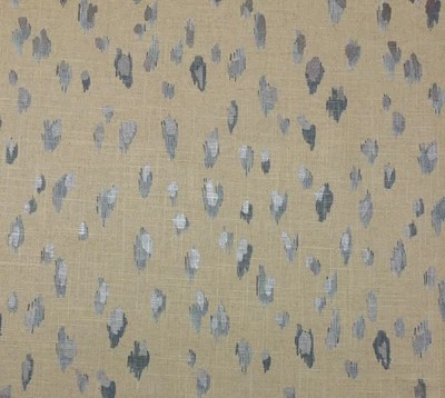BALLARD DESIGNS CLEO GLACIER BLUE METALLIC SHIMMER LINEN  FABRIC BY YARD 56"W - Image 1 of 4