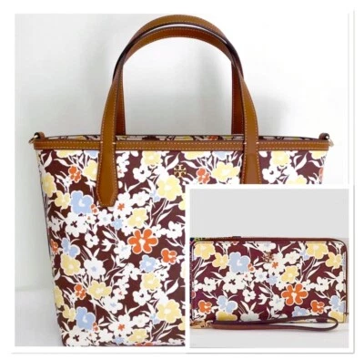 TORY BURCH Kerrington Tote Brown Multicolor & Wallet Set - Image 1 of 4