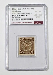 China Stamp(1898-1901)1/2 Cent Qing Dynasty London Print.Dragon F/VF 75 Mint NOG - Picture 1 of 3