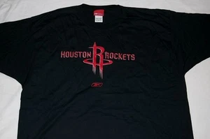 Houston Rockets T-shirt XL Reebok NBA Cool Logos Black NBA - Picture 1 of 2