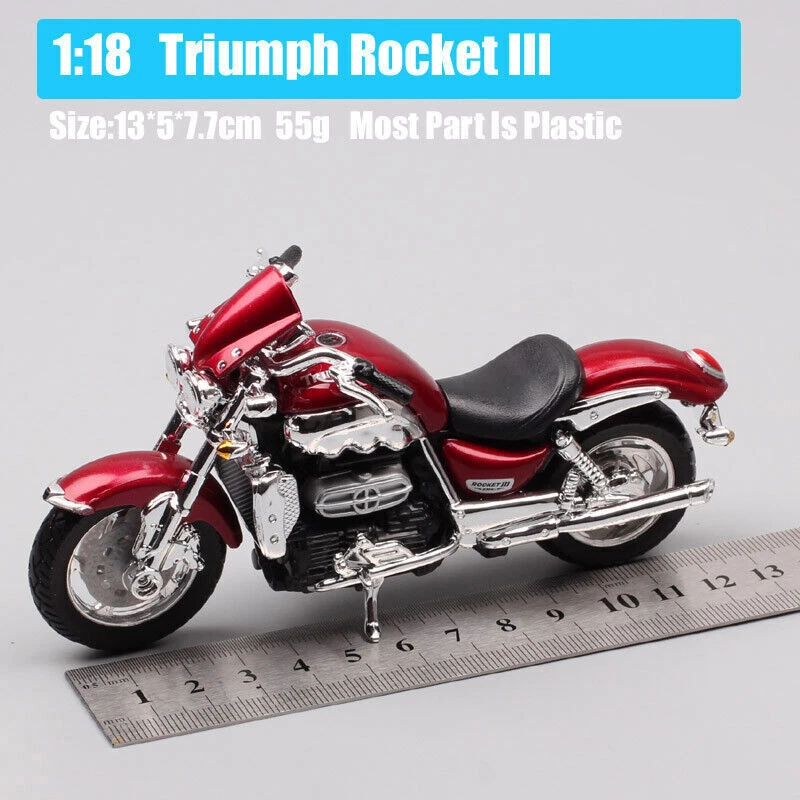 1/18 bburago Triumph Rocket 3 Trident cruiser motorcycle Diecasts model bike Toy - Image 1 of 4