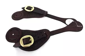 Cesta de cuero Billy Cook estampada par occidental caballo latón aceite caliente - Imagen 1 de 2
