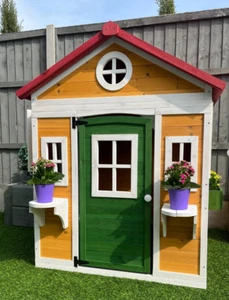 Wooden Kids Playhouse Outdoor Children Pretend Play Garden Wendy House Yard Shed - Picture 1 of 10