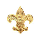 Épingle scout Boy Scouts of America Eagle années 1940 vintage laiton or extrêmement rare