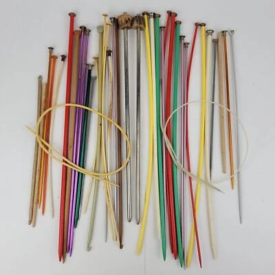 Vintage Large Lot of Knitting Needles - Lot Of 39 - Various Sizes Colors & Brand - Image 1 of 4