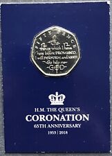 Isle of Man 2018 UNC 50 Pence Coin - Sapphire Jubilee - Change Checker Card