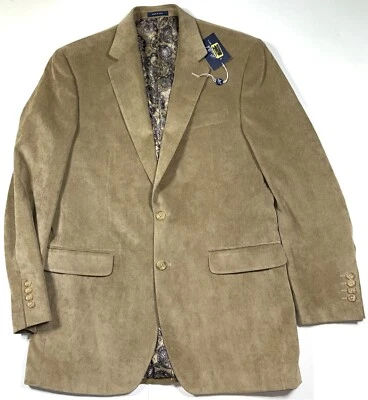 Ralph Lauren Tan Beige Corduroy Sport Coat Blazer Jacket Paisley Lined 40 L 40L - Image 1 of 4