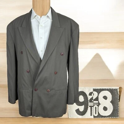 Chaqueta Blazer 925 Para Hombre XL Marrón Taupe Doble Pecho De Colección Foto 1 de 4